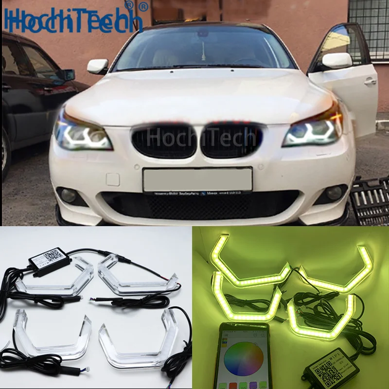 

WIFI RGB Multi-Color M4 Iconic Style LED Crystal Angel Eye Light Kits for BMW E60 5 Series XENON 528i / 535i, Pre LCI and LCI