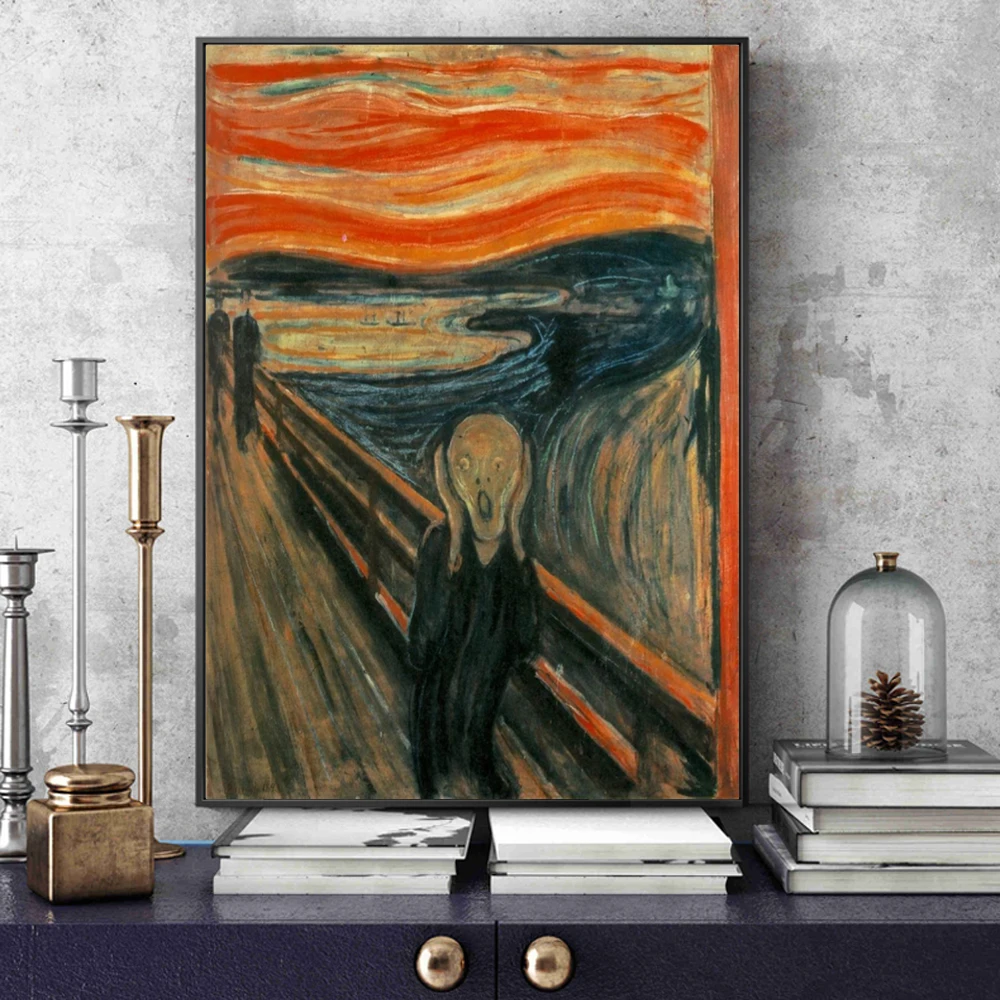 Edvard Munch The Scream Famous Canvas Art Paintings Reproductions Abstract Classical Scream Wall Posters Cuadros Home Decoration