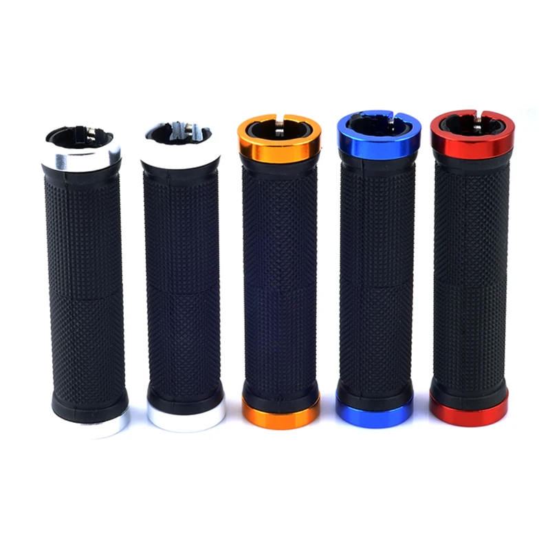 Alloy Cycling Bike Bicycle Handlebar Grips Rubber Lock-on Light Grip For Mountain Bike Folding Bike Fixed Design Bike Parts