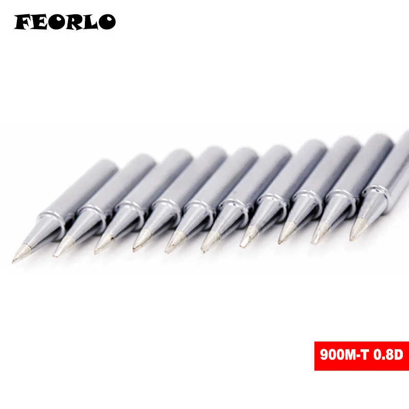 FEORLO Lead-free Solder Iron Tip 900M-T For Hakko 933.376.907.913.951,898D,852D+,atten,quick,Lukey 852D Soldering Rework Station