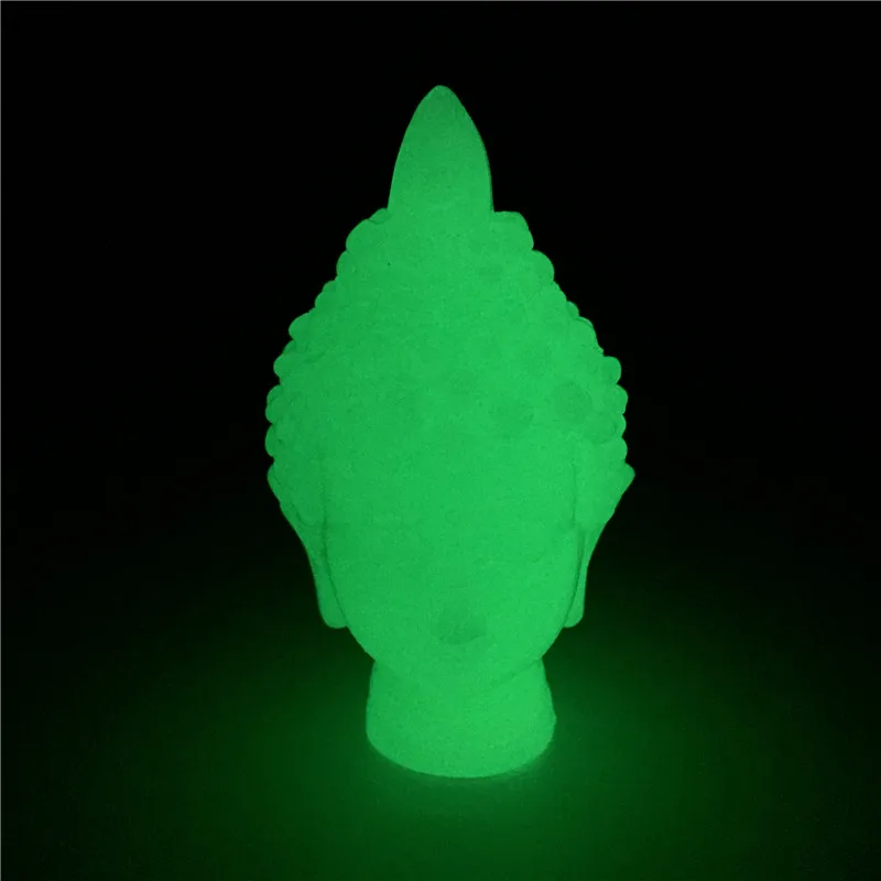 Glowing Meditation Buddha Statue Sculptures Thailand Buddha Head Statue Man-made Jade Stone Ornaments Figurines For Home Décor