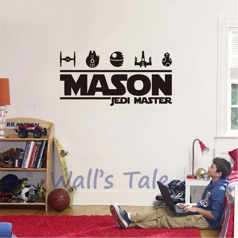 Kids Boy Room Wall Decals Personalized Name Vinyl Art Sticker Boys Bedroom Decor Custom Name Wall Stickers