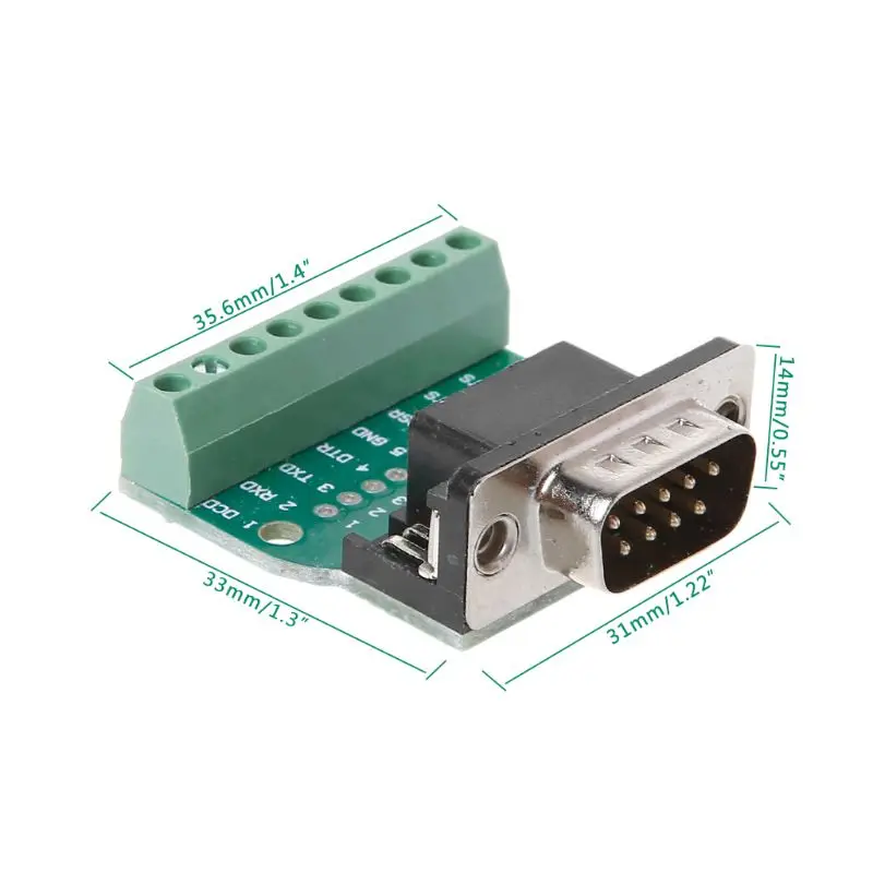 DB9 Male/Female D-SUB Adapter Plate Connector RS232 Serial To Terminal Board Signal Module