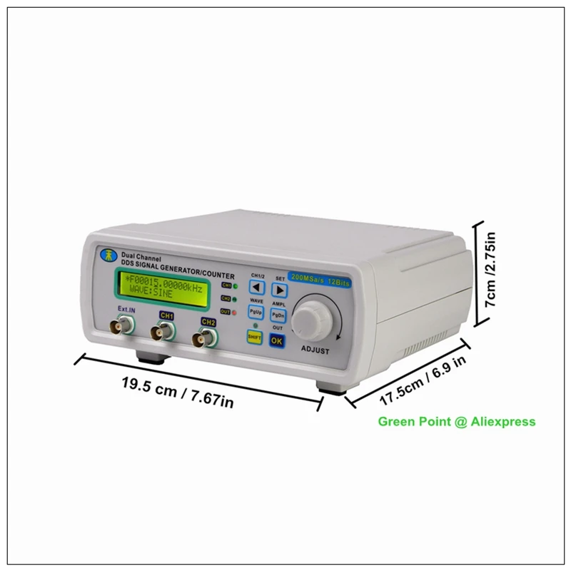 JUNTEK-generador de señal de doble canal, medidor de frecuencia arbitraria, función DDS, Control Digital, 20MHZ, MHS5220A, nuevo