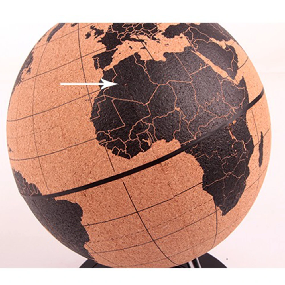 Kurk Hout Tellurion Globe Marmer Kaarten Globes Home Office Decoratie Wereldkaart Opblaasbare Training Aardrijkskunde Ballon Gift