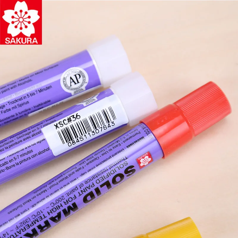 8 Stück Japan Sakura Solid Marker Industriestift XSC Trocken Schreibt auf Stahlplatten Wasser- und Öloberflächen Multifunktionsstift Permanent – Detail 2