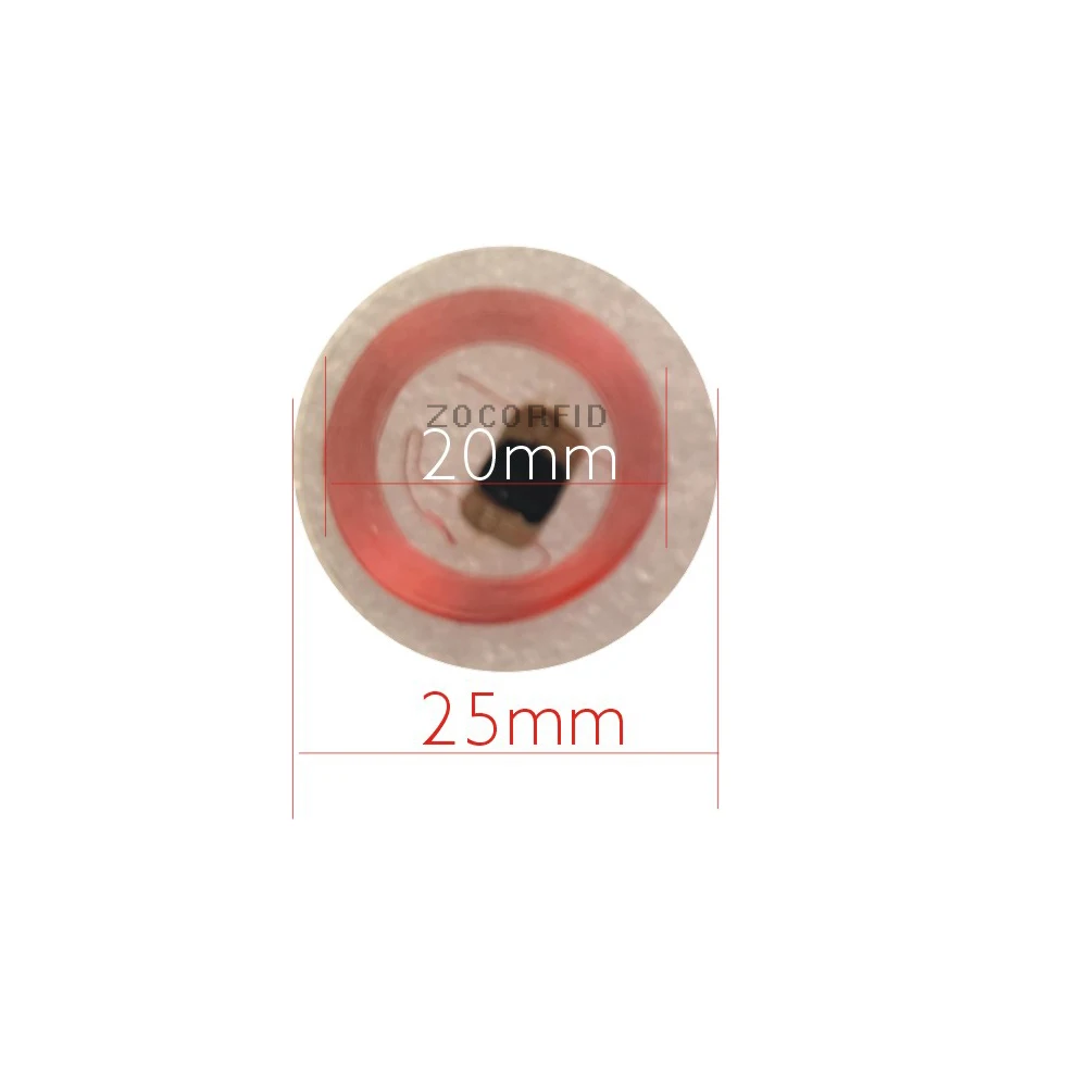 10pcs/lot  25mm devizy modelka  RFID 125khz  EM4100 proximity keyfobs cenovky 125KHZ značka  s průhledná plastový