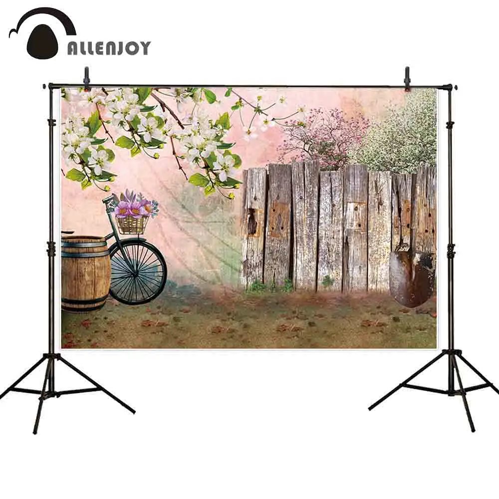 Allenjoy 봄 정원 사진 배경 나무 울타리 꽃 나무 배경 사용자 정의 photobooth photocall photobooth 스튜디오