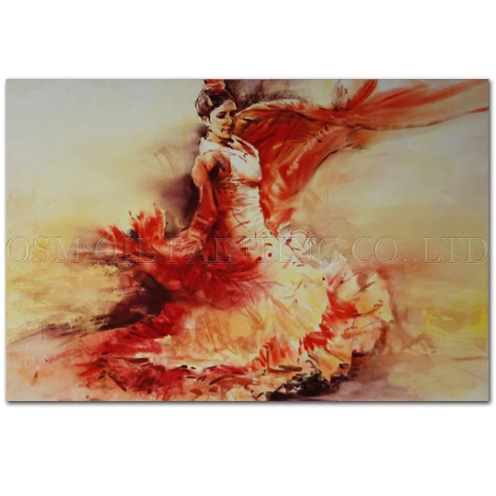 

Excellent Artist Handmade High Quality Impression Spanish Dancer Dancing Oil Painting on Canvas Beautiful Dancer Canvas Painting