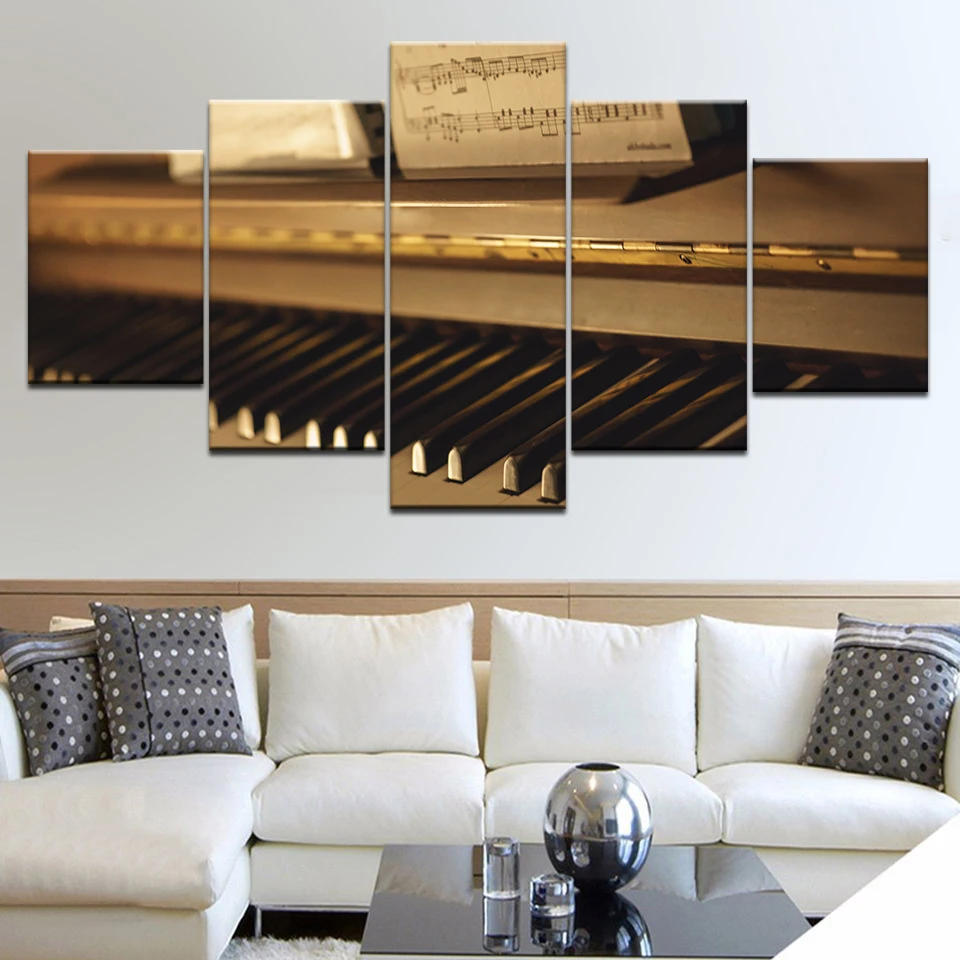 5 Panel/pieces HD Print A piano music score modern Print On Canvas Art Painting For home living room decoration