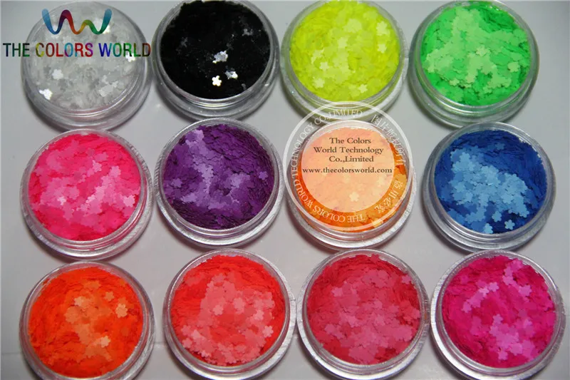 TCT-147 Flower Neon Matte Colors 3MM Solvent Resistant Glitter Nail Art Nail Gel Nail Polish Makeup Manual DIY Crafts Decoration