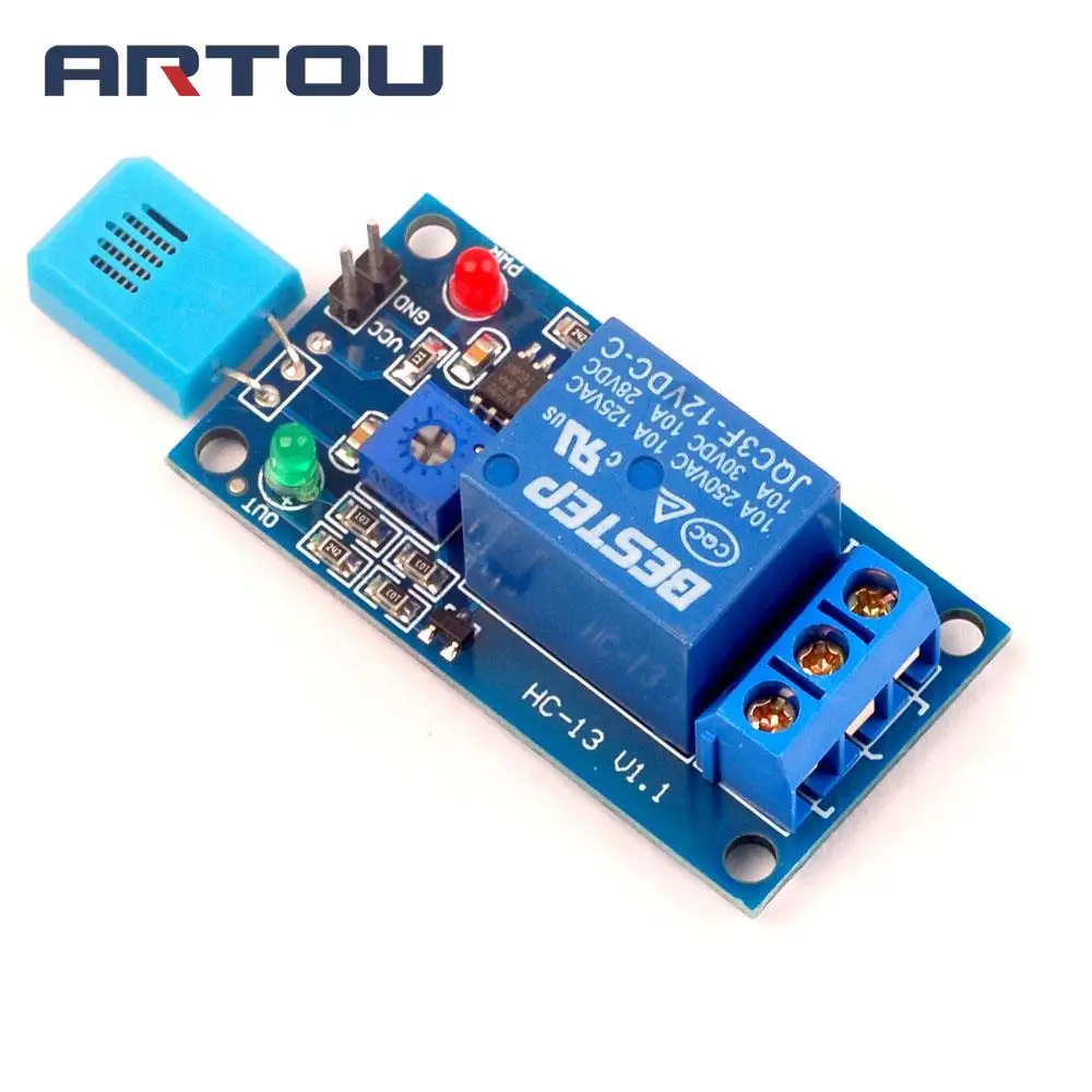 HR202 DC 12V 1 Channel 1CH 12V Humidity Sensitive Switch Relay Module Humidity Controller Humidity Sensor Module With Indicator