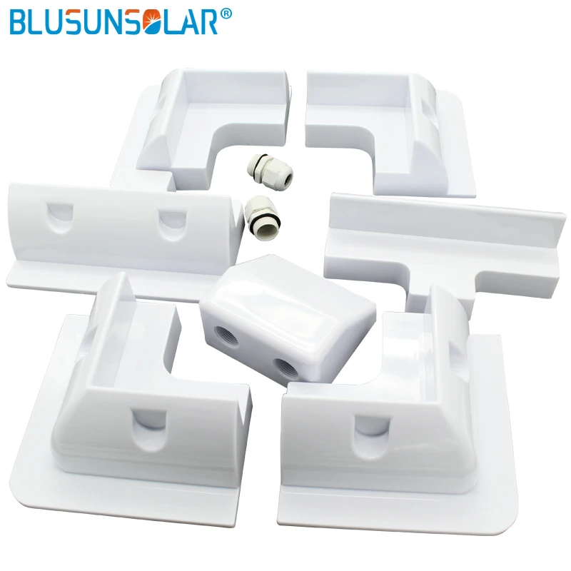 EU Stock 7PCS/sets ABS Solar Panel Mounting Bracket White  Kits Cable Entry Gand Ideal  for Caravan Motorhome RV