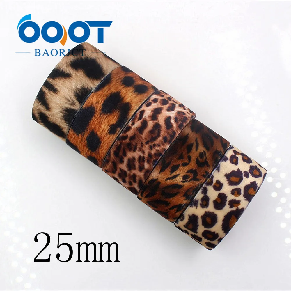 I-181109-2 Leopard Printed Velvet ribbon 5 yards DIY handmade bow gift packaging party decoration Accessories