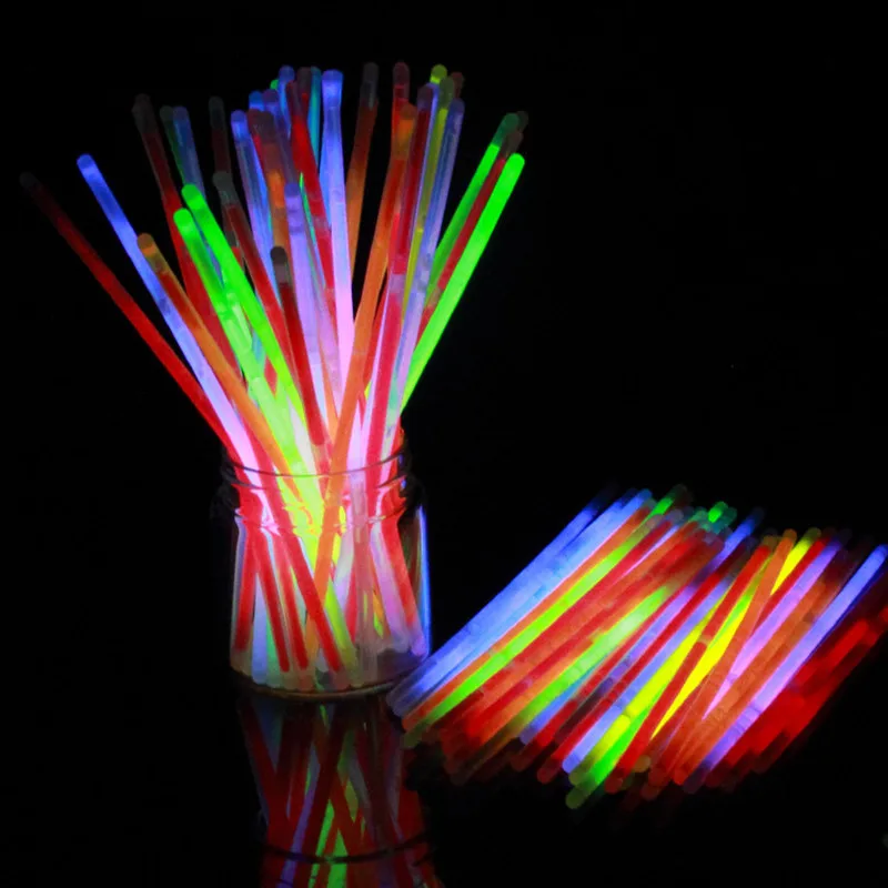 50-100PC Mix Color Glow Stick Safe Light Stick Necklace Bracelets Fluorescent for Event Festive Party Supplies Concert Decor