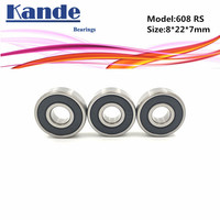 Kande 10pcs ABEC-5 P5 608 2RS Z3V3 6082RS  Miniature Ball Bearing 8x22x7mm 608 608-RS 608 RS  for DIY milling machine Pulley