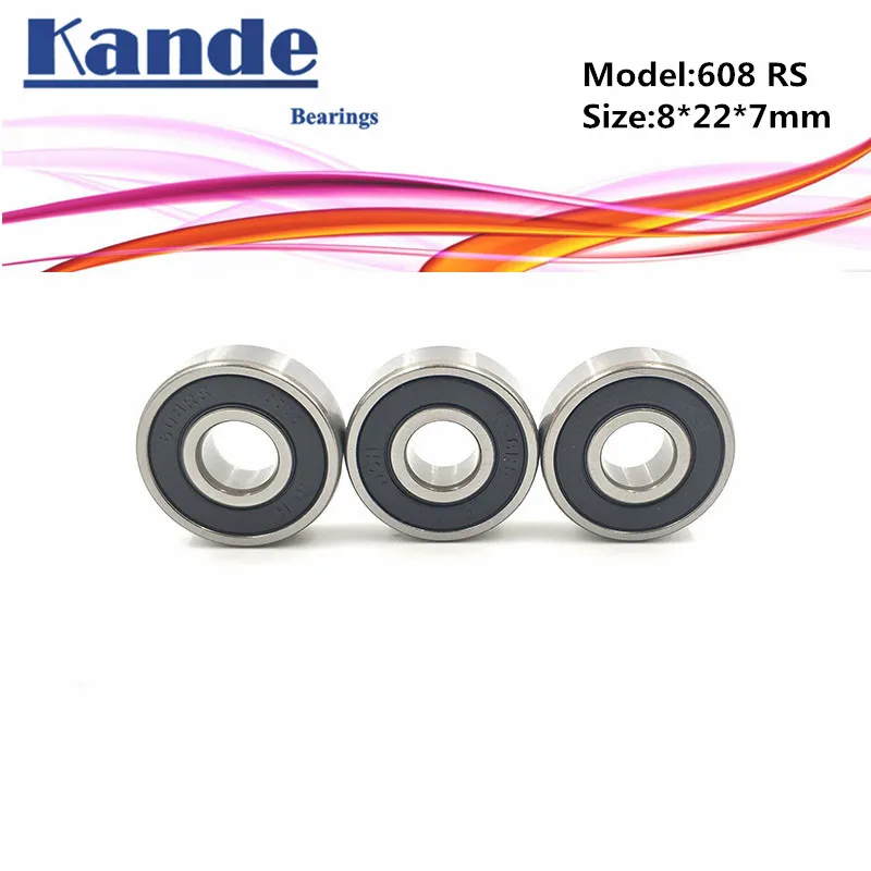 Kande 10 sztuk ABEC-5 P5 608 2RS Z3V3 6082RS miniaturowe łożysko kulkowe 8x22x7mm 608 608-RS 608 RS dla majsterkowiczów frezarka koło pasowe