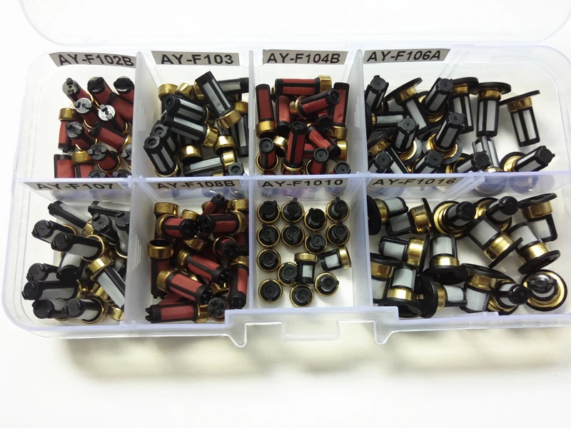 free shipping 120pieces  micro filter for fuel injection wholesales high quality fuel injector filter with 8kinds item