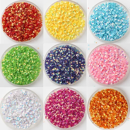 500g/pack 3mm Cup Glistening Color loose sequins Paillettes sewing Wedding craft Garment shoes Bag Nail Art Accessories