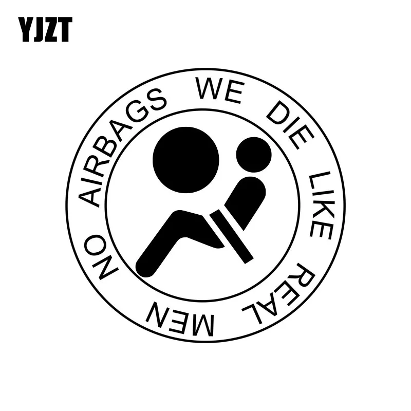 YJZT 13 см * 13 см без подушек безопасности, мы умираем, как настоящие мужчины, забавные виниловые черные/серебряные автомобильные наклейки, наклейки