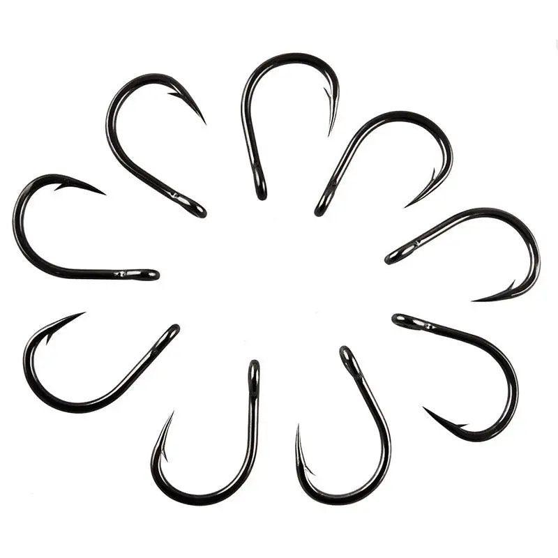 YOUGLE 80Pcs Size 2/0 Fishing Practical Silvery Gray Stainless Steel Fish Hooks