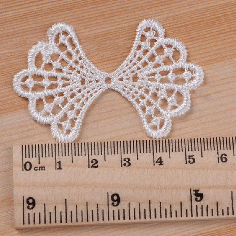 25Pcs White Lace Trims Fabrics Hometexile Clothes Weaving Wrapping Ribbon Tape Wedding Dress Hat Curtain Patch DIY Sewing Craft 3