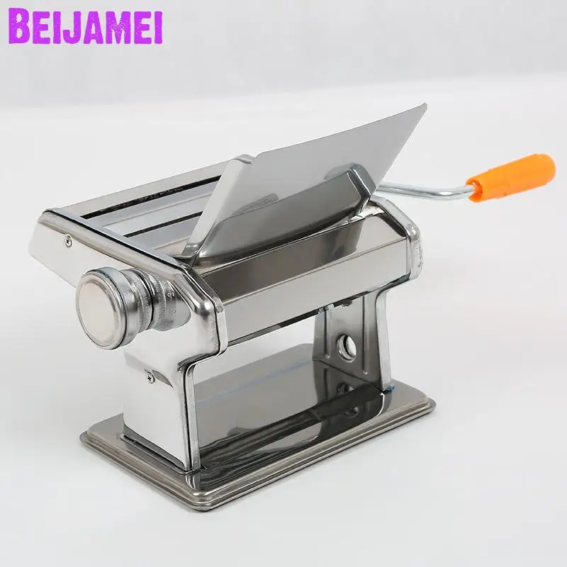 BEIJAMEI Stainless Steel Home Handle Pasta Presser Maker Household Manual Noodle Pressing Making Machine