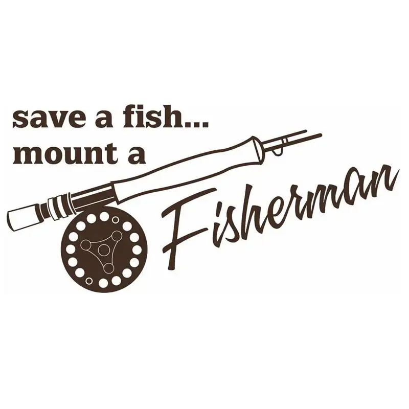 Fishing Sticker Car Fish Decal Angling Hooks Tackle Shop Posters Vinyl Wall Decals Hunter Decor Mural Sticker