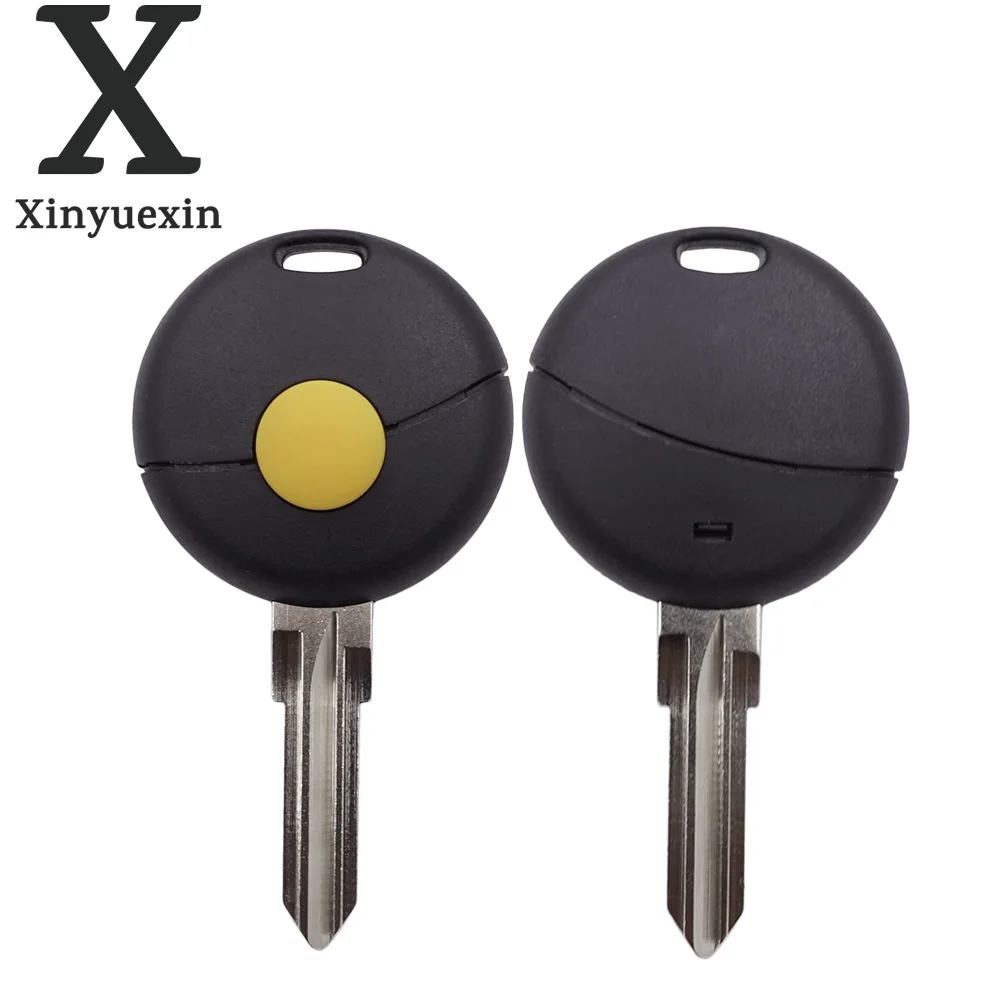 

Xinyuexin 1 Button Remote Car Key Shell Case Cover Replacement Fit for Mercedes Benz SMART Fortwo Uncut Blade Key Fob Case