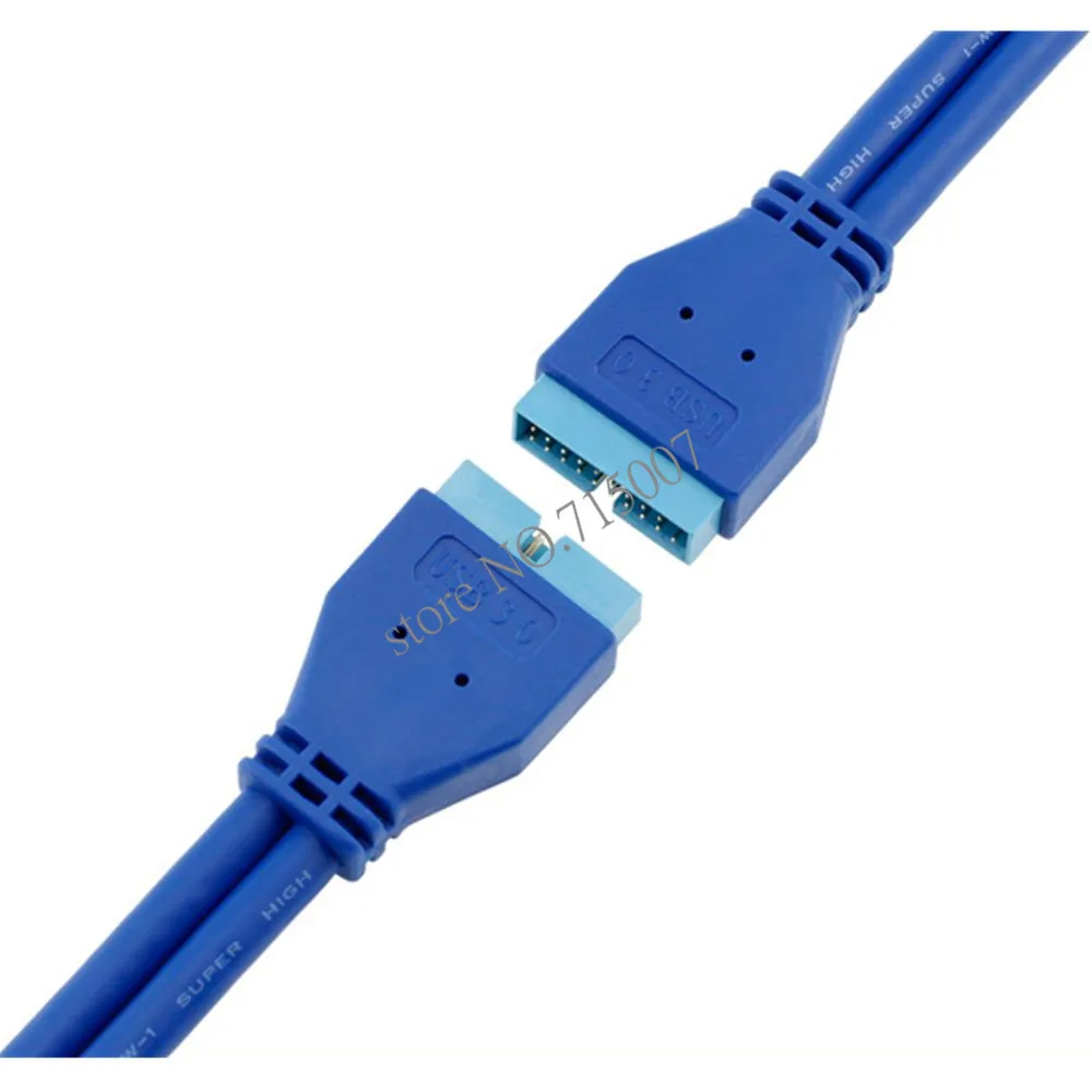 ทองแดง Core USB 3.0เมนบอร์ด20pin ชายตัวเชื่อมต่อ20pin ชายสายเคเบิ้ลคอมพิวเตอร์