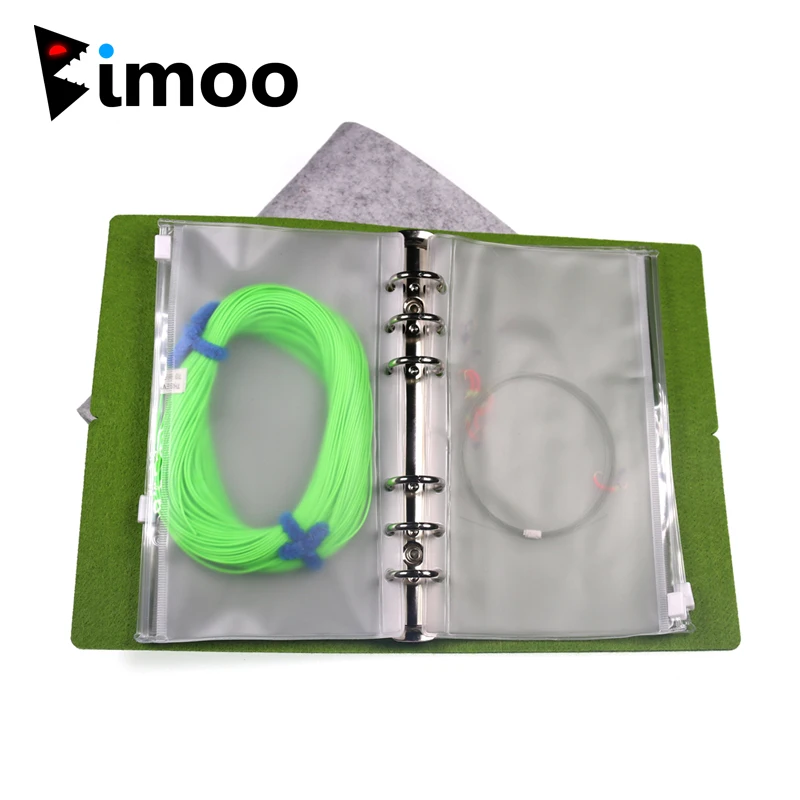 Bimoo 1pc with 10 Inner Bags Fly Fishing Line Pocket Tippet Storage Bag Fishing Fly Accessories Wallet Removable Fly Line Holder