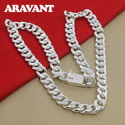 Aravant 10MM Men Necklace Chain 925 Silver Necklaces Fashion Jewelry Accessories