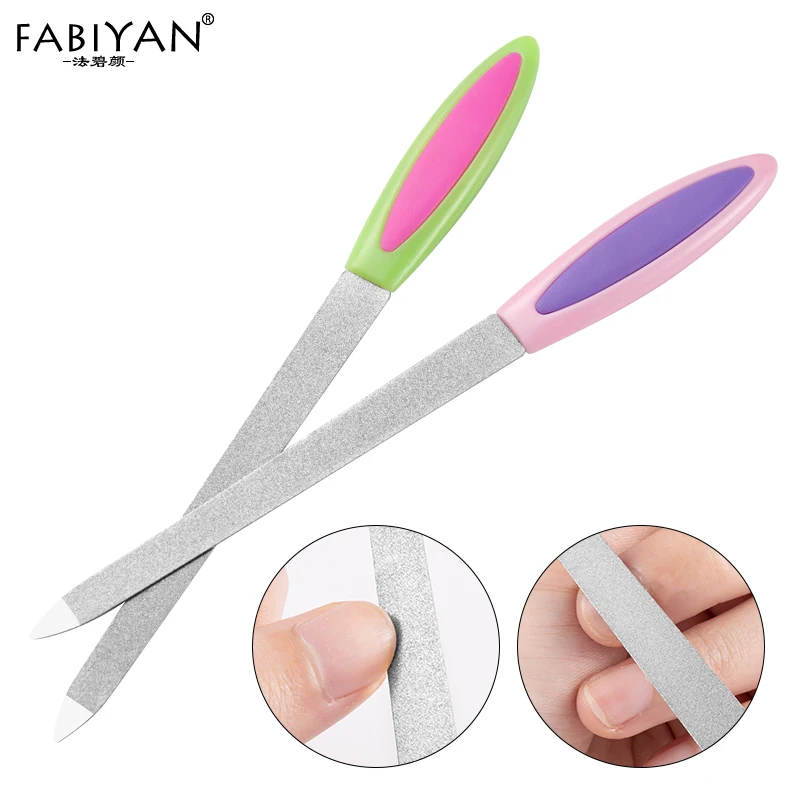 Stainless Steel Metal Dual Sided Nail Art File Polishing Buffer Grinding Rod Scrub Remover Gel UV Manicure Pedicure Tools Care