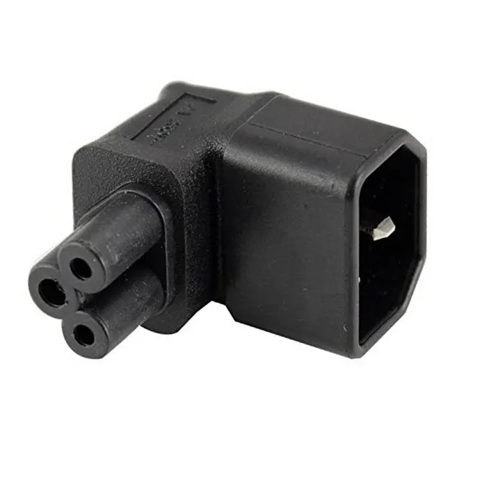 C 14 IEC 90 Degree Adapter 3 Poles Male C14 to C 5 C5 Up Direction Angled Extension Power Adapter