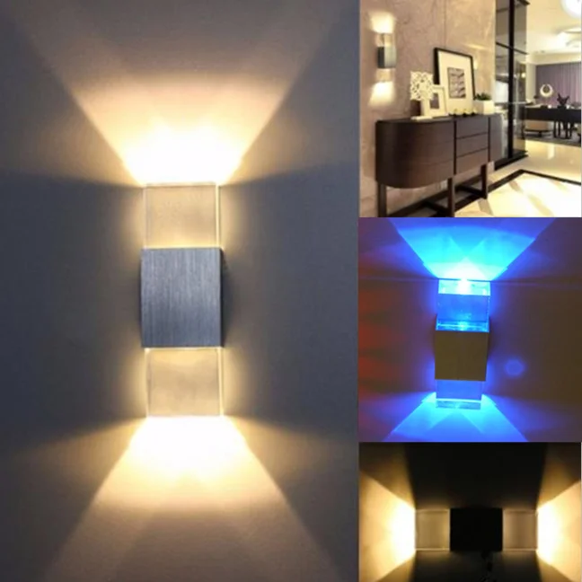 Genuine Latest type 2W 6W Square COB LED Wall Lamp Light Acrylic Crystal Home Lighting Indoor wall light Decoration 220V