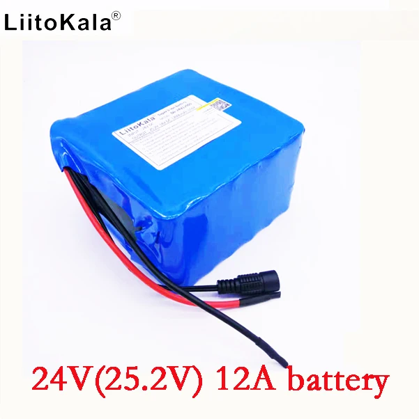 Liitokala 6s6p 24v 25.2v 12Ah battery 18650  lithium- ion battery portable backup power pcb + 24v (25.2v) 2a battery charger.