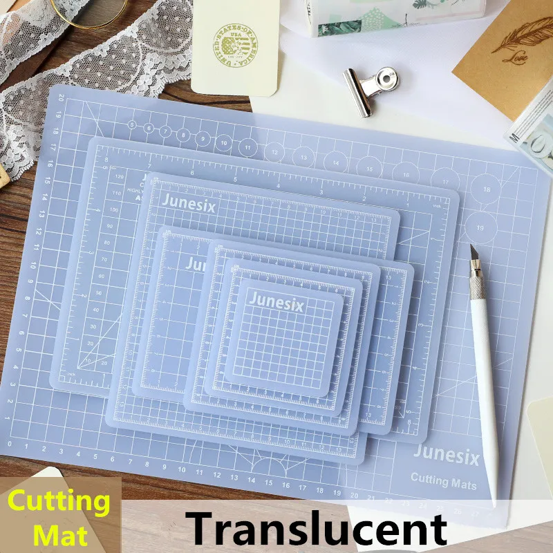 Multi-Größe Transluzenten PVC Schneiden Matte Gravur Pad Künstler Manuelle Gummi Carving Werkzeug Doppelseitige Self-Healing cutter Bord