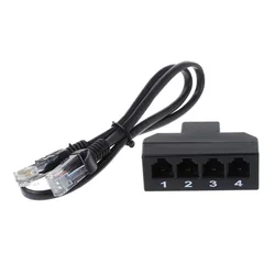 RJ11 6P4C Female To 4 Ethernet RJ45 8P8C Male F/M Adapter Converter Cable Phone Telephone Accessories