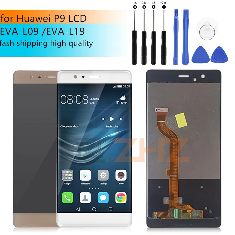 

for HUAWEI P9 lcd EVA-L09 EVA-L19 lcd digitizer assembly Touch Screen Digiziter Assembly with Frame repair parts tools