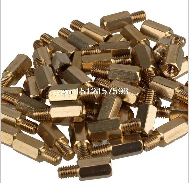 50 PCS 12mm+6mm Brass Hex Standoff Screw Pillars M4 PC Case Motherboard Risers