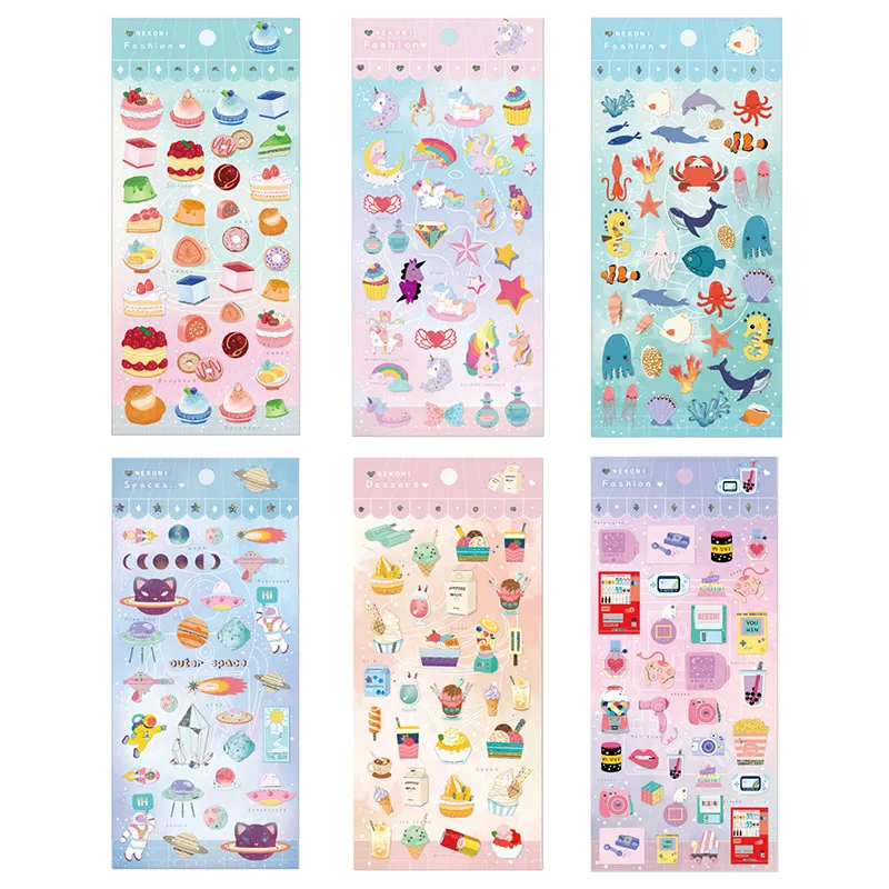 Macaron Cake  Dessert Series Sticker Decoration PVC Scrapbooking Stationery Planner Stickers