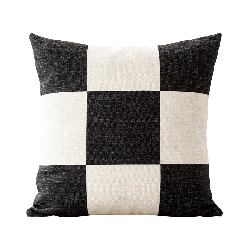 Nordic Geometry Black White Cushion Pillow Cover Home Decorative Office Sofa Linen PillowCase 45x45cm