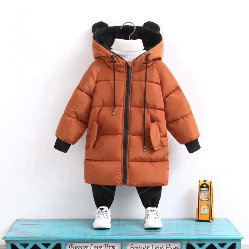 COOTELILI Cute Bear Ear Winter Jackets Girls Boys WInter Outerwear & Coats Cotton Boys Parkas Hooded Children Clothing Baby