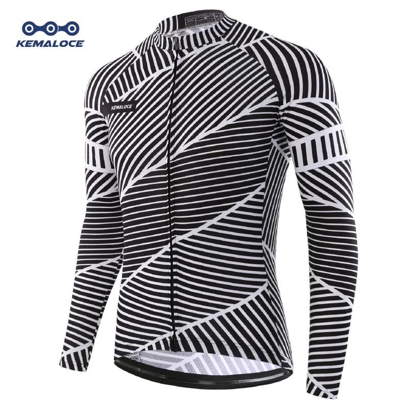 KEMALOCE Autumn Full Sleeves Cycling Jersey Wear Summer Men Bicycle Shirts Cheap Quick Dry Bike Jersey Sports Long Cycling Shirt