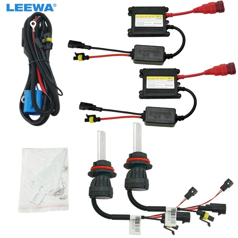 LEEWA 1set Car Headlight 9004 9007 Xenon Bulb Hi/Lo Beam Bi-Xenon Bulb Light 35W DC 12V Slim Ballast HID Kit  #CA4477