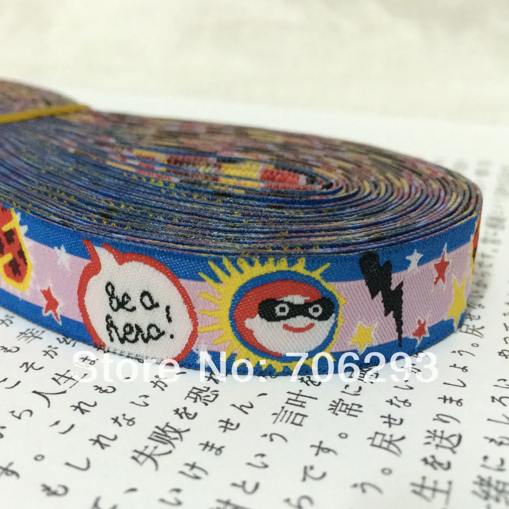 2014 NEW wholesale 5/8 '(16 mmx10yards) 100% Polyester Woven Jacquard Ribbon cartoon ribbon with cool bird