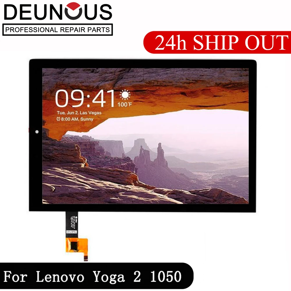 New 10.1'' inch For Lenovo Yoga Tablet 2 1050 1050F 1050L LCD Display Monitor + Digitizer Touch Screen Panel Replacement Frame