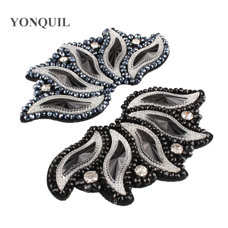 6*12 CM Silver Stunning Rhinestones Applique Trim Handmade Trim Garment Costume Decor Fashion DIY HATS Accessories 12 PCS/Lot