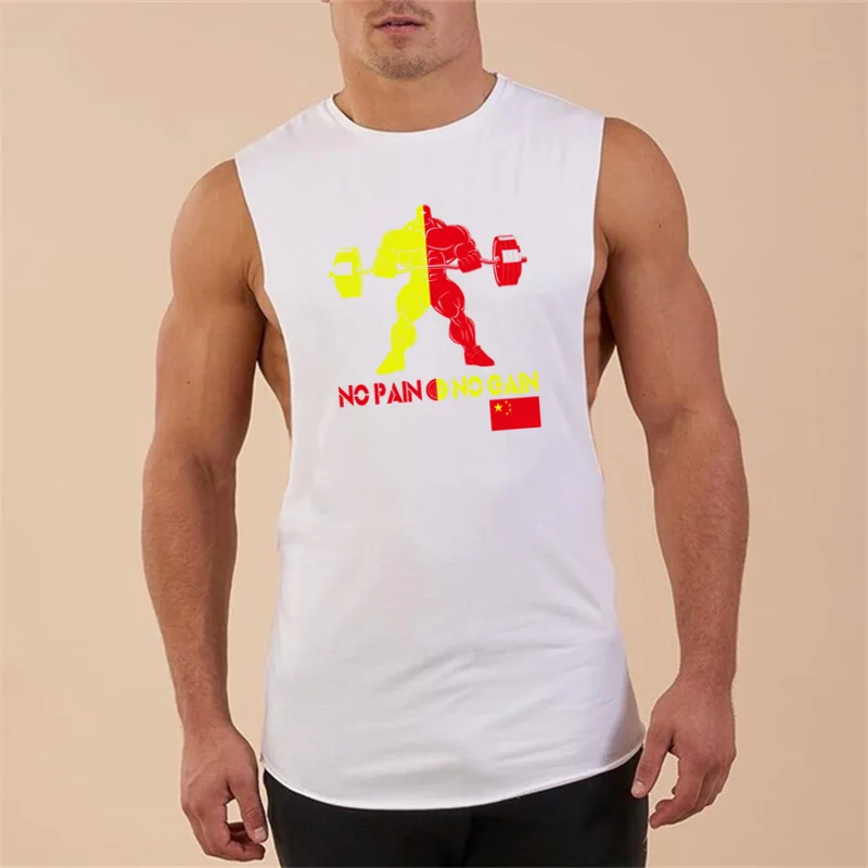 Mens Open Side Bodybuilding Tank top Gyms Fitness Sleeveless Shirt Summer Male Cotton Clothing Fashion Singlet Vest Undershirt image 2