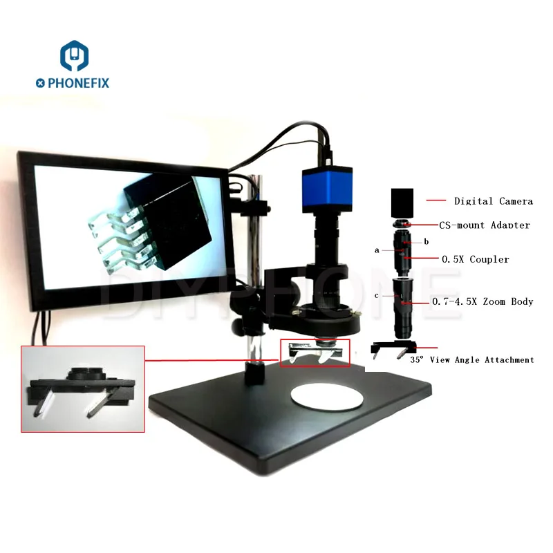 PHONEFIX 3D Intelligent Digital Video Microscope 20MP HDMI Camera For Mobile Phone Motherboard PCB Repair Tool